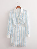 Summer Texture Fabric Waist Hollow Out Cutout Dress Sexy Dress