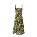 Summer Legal Women Clothing Sling Square Collar Fruit Printed Split Holiday Dress