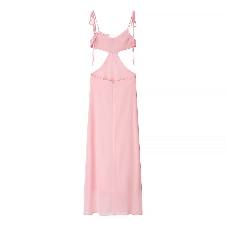 Women Clothing Summer Sexy Floral Decoration Cropped Outfit Sling Dress