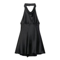 Women Clothing French Silk Satin Texture Waist Tight Halter Short Dress
