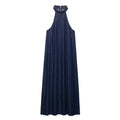 Autumn Casual Women Clothing Hanging Collar Denim Dress