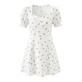 Autumn Women Clothing Waist Controlled Fashionable Sweet Puff Sleeve Dress Women