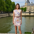 Autumn High Grade Embroidered Top Slimming High Waist Skirt Two Piece Set Women