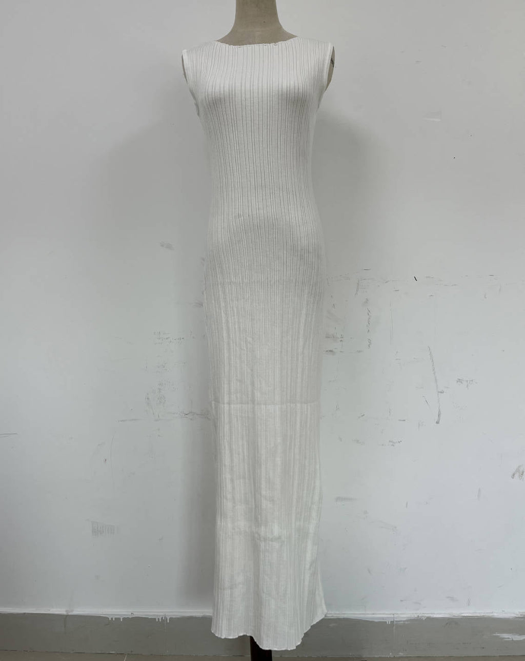Covering Yarn Slimming Sleeveless Knitted Maxi Dress Casual Waist Tight Messy Sunken Stripe Maxi Dress Women