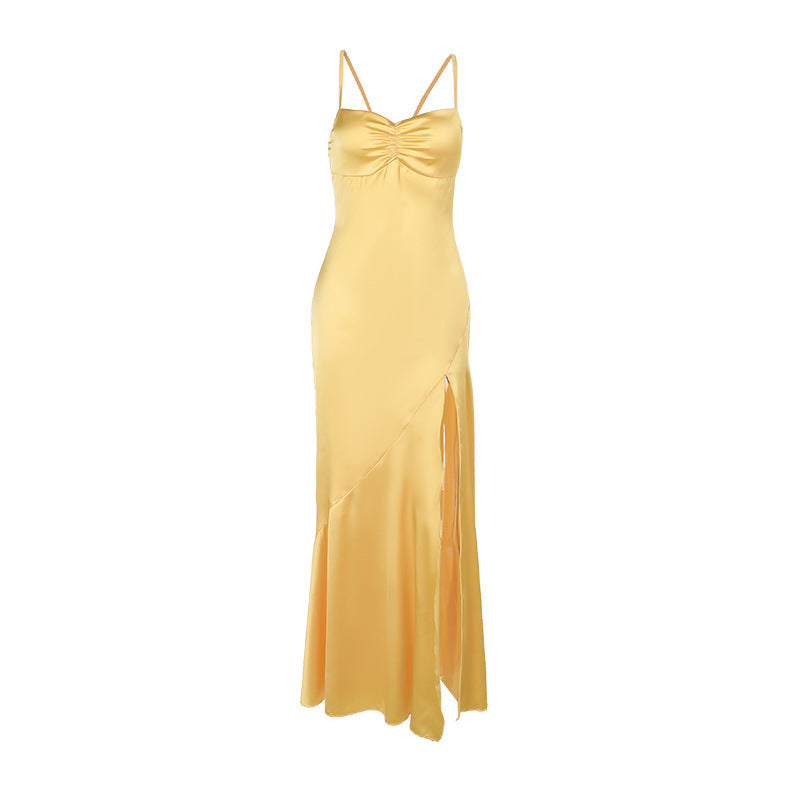 Autumn Socialite Camisole Dress Split Slimming Maxi Dress for Women